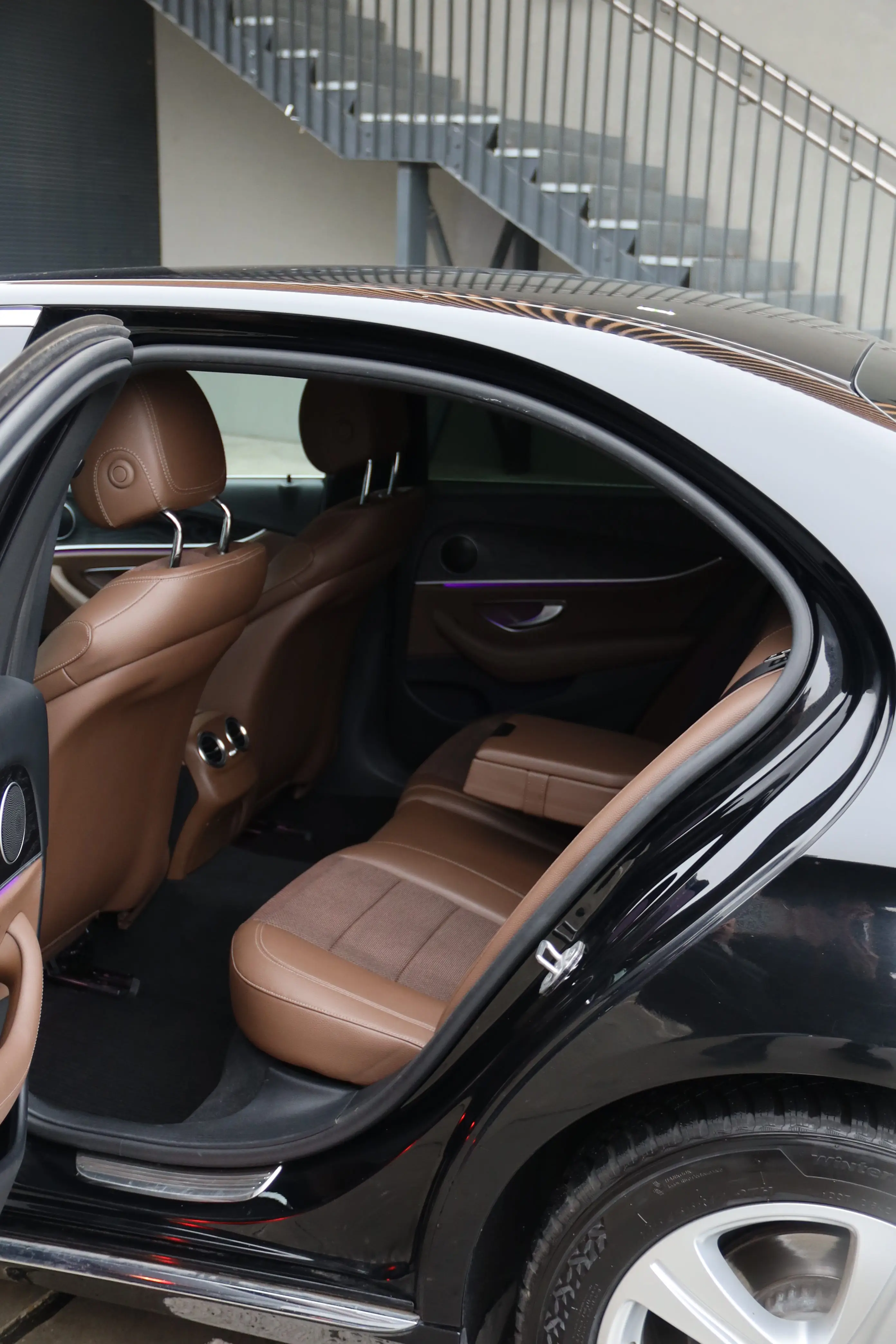 Two black Mercedes sedans